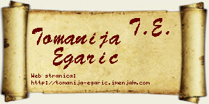 Tomanija Egarić vizit kartica